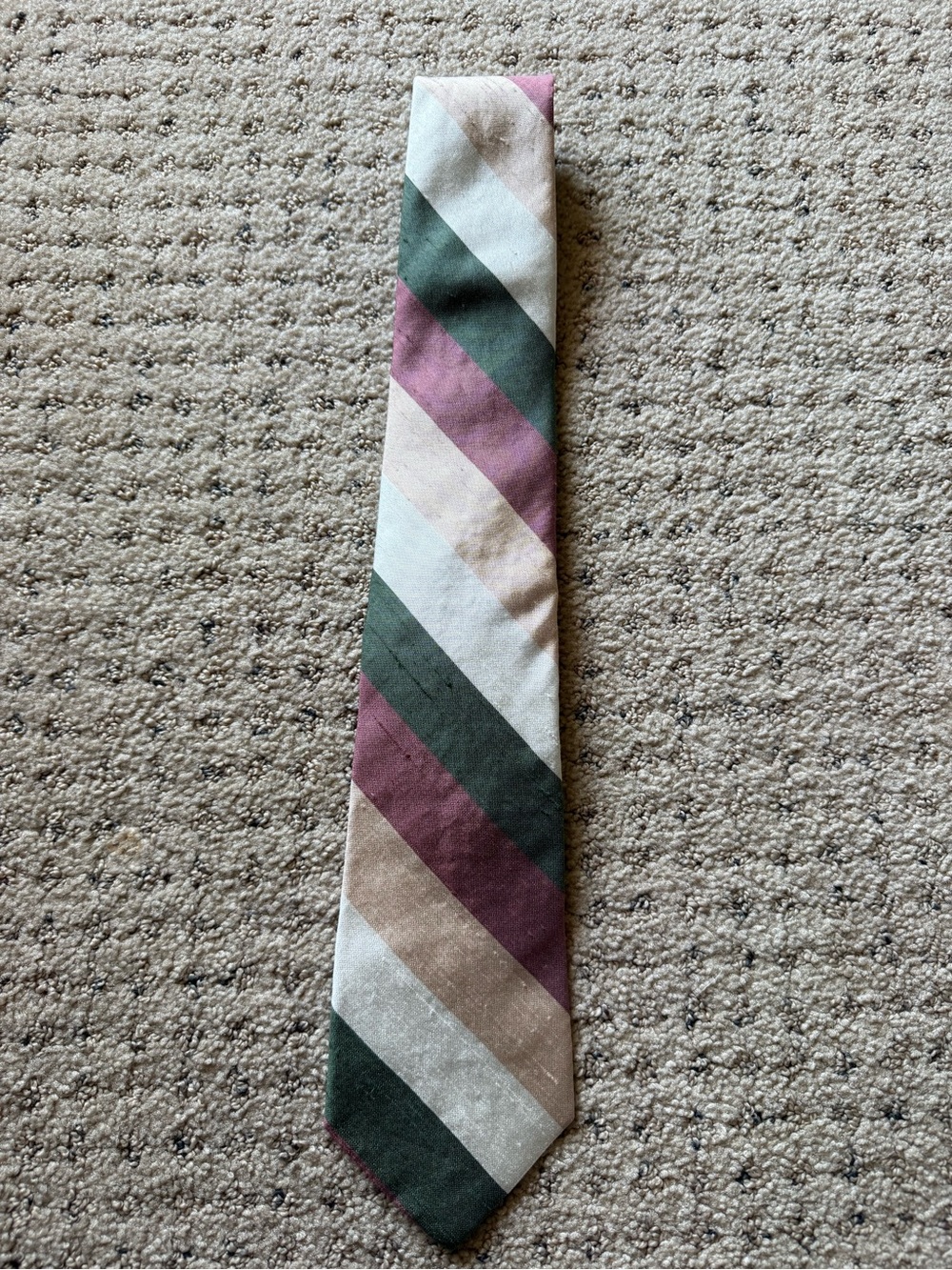 Vintage Textured Churchill Collection Striped Silk Made in USA Necktie